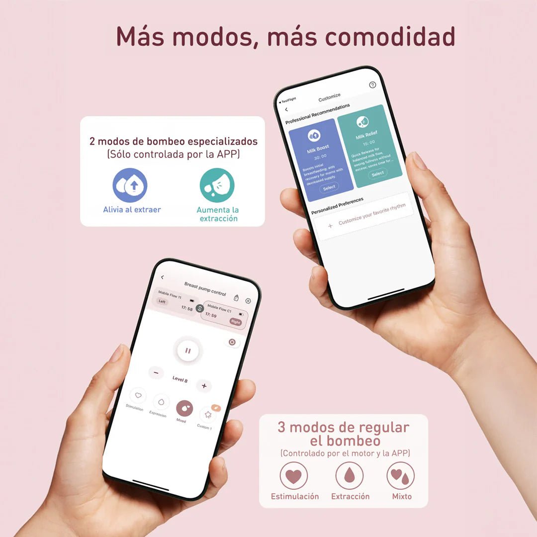 MomCozy Extractor de Leche Materna inalámbrico M9 Doble
