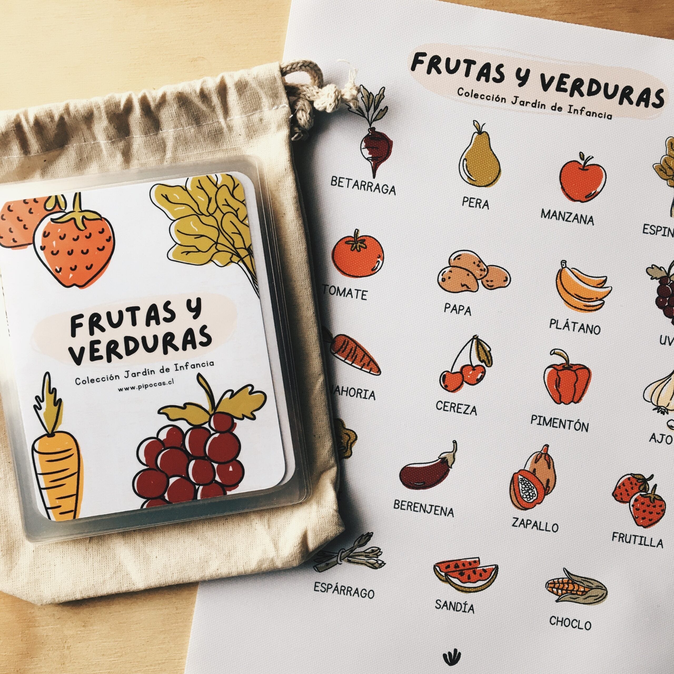 Tarjetas de estimulación Frutas y verduras