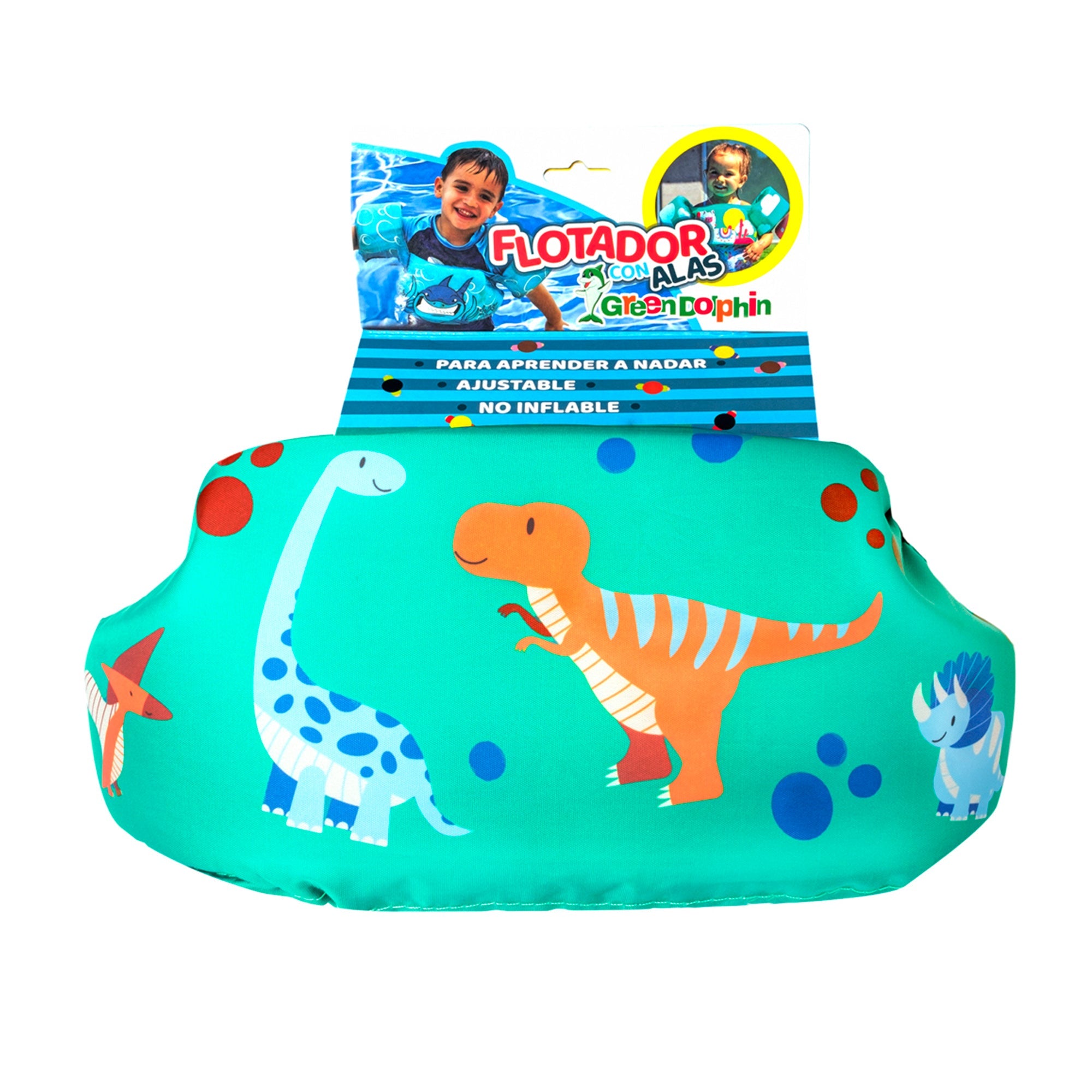 Green Dolphin Flotador con Alitas Dinosaurios