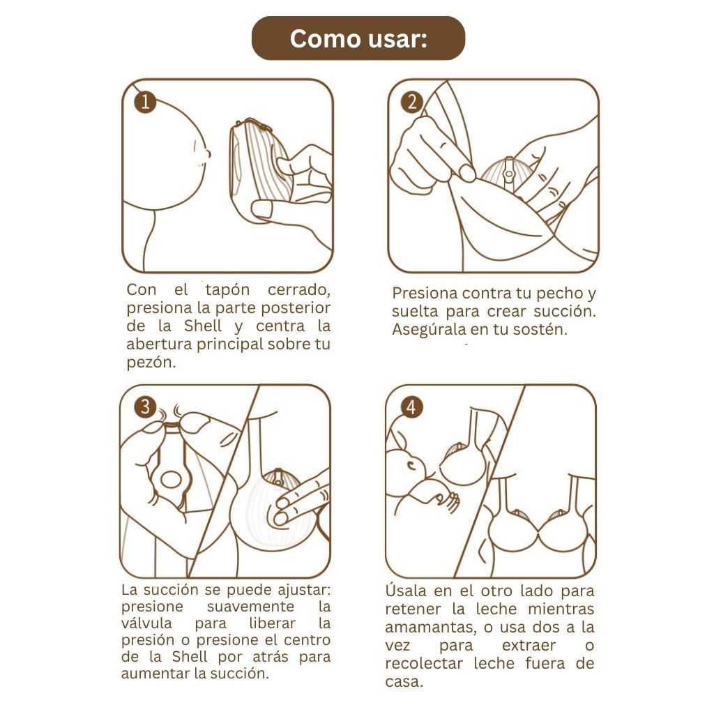Haakaa Set de 2 Shell de 75 ml más bolsa esterilizadora de 750 ml