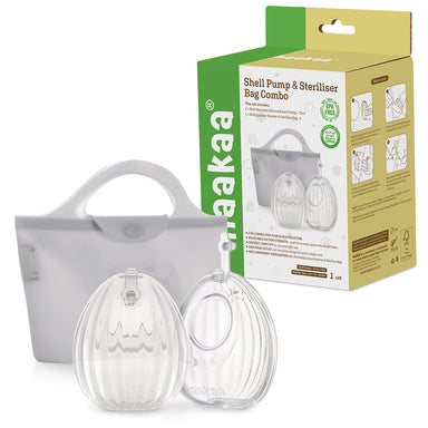 Haakaa Set de 2 Shell de 75 ml más bolsa esterilizadora de 750 ml