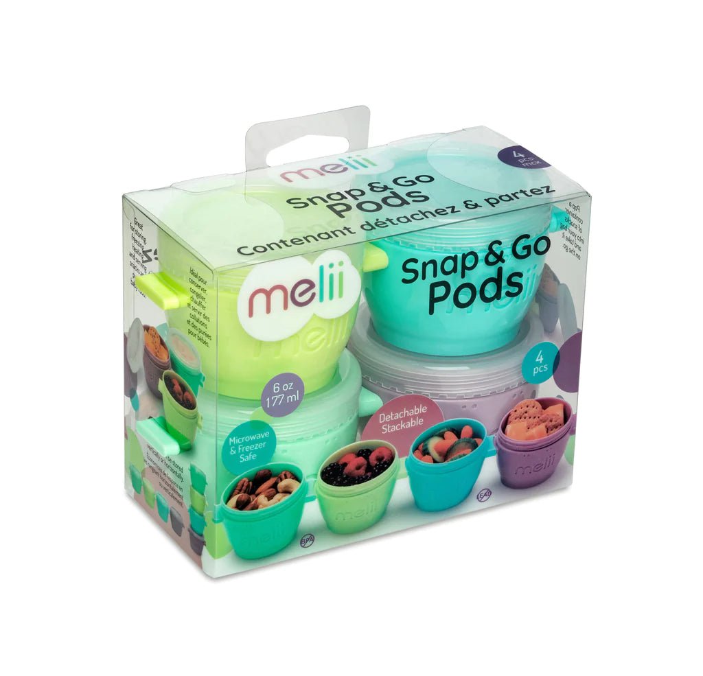 Melii Pack de 4 contenedores Snap & Go 177 ml