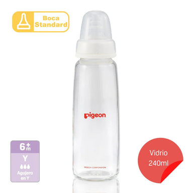 Pigeon 240 ml Mamadera Boca Standard vidrio