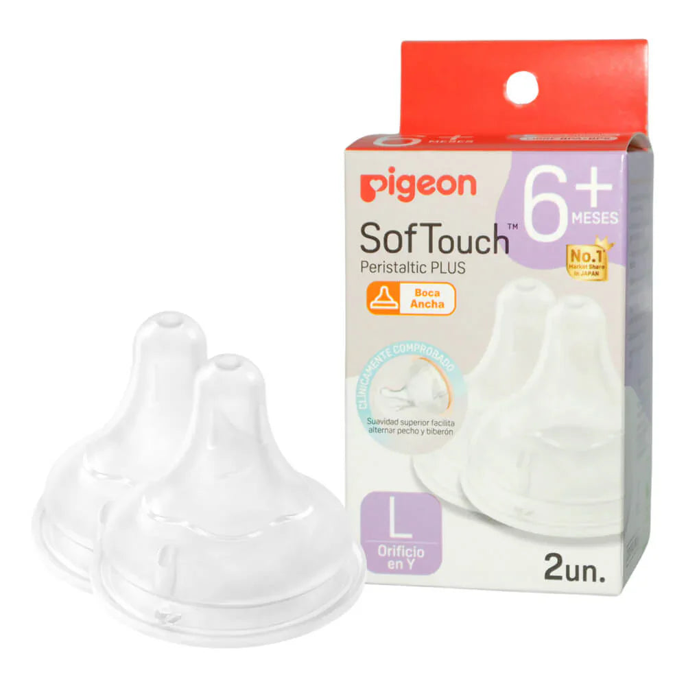 Pigeon L para 6 meses en adelante Tetina de repuesto mamadera Softouch 2u