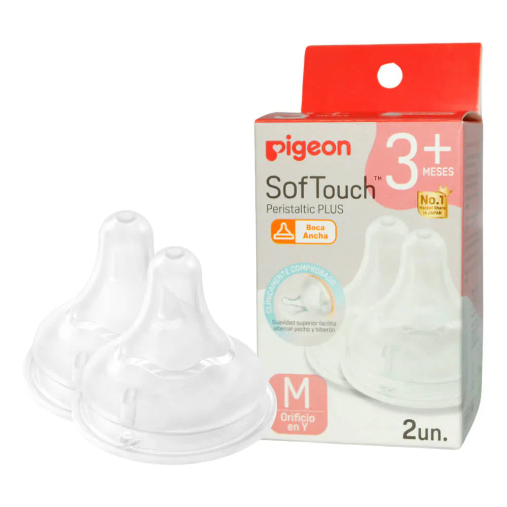 Pigeon M para 3 meses en adelante Tetina de repuesto mamadera Softouch 2u