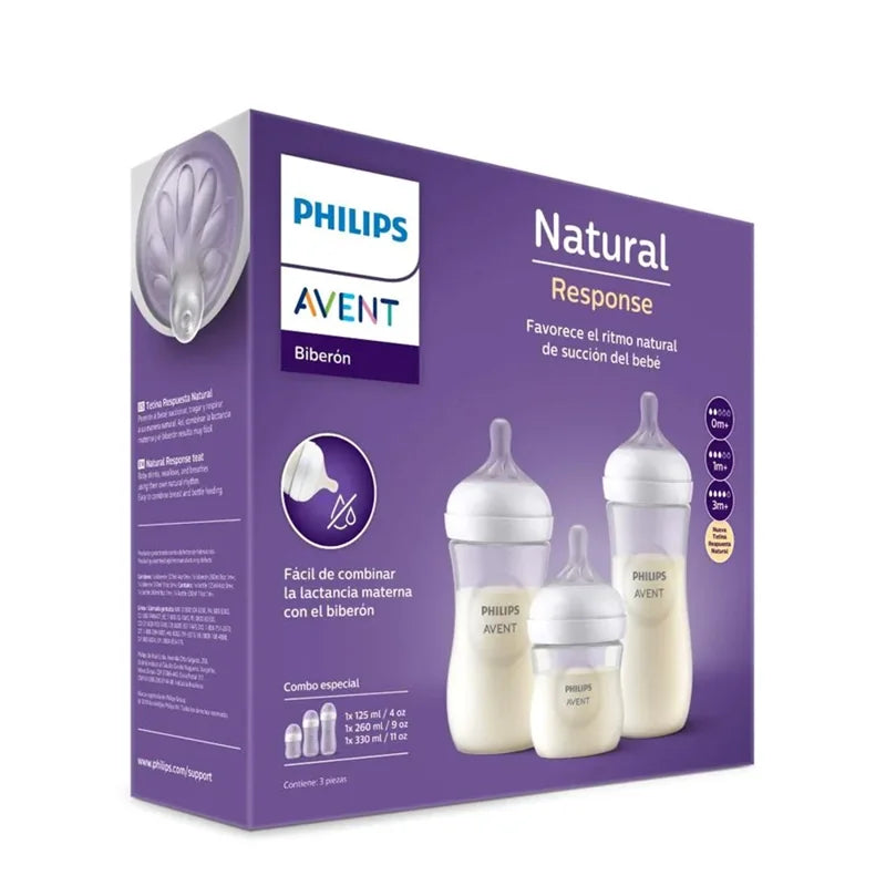 Pigeon Set De 3 Mamaderas Avent (125, 260, 330 ml)
