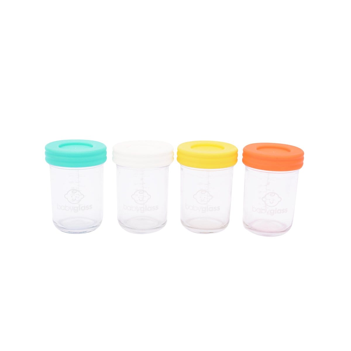 Set 4 contenedores Babyglass 240 ml + lápiz marcador