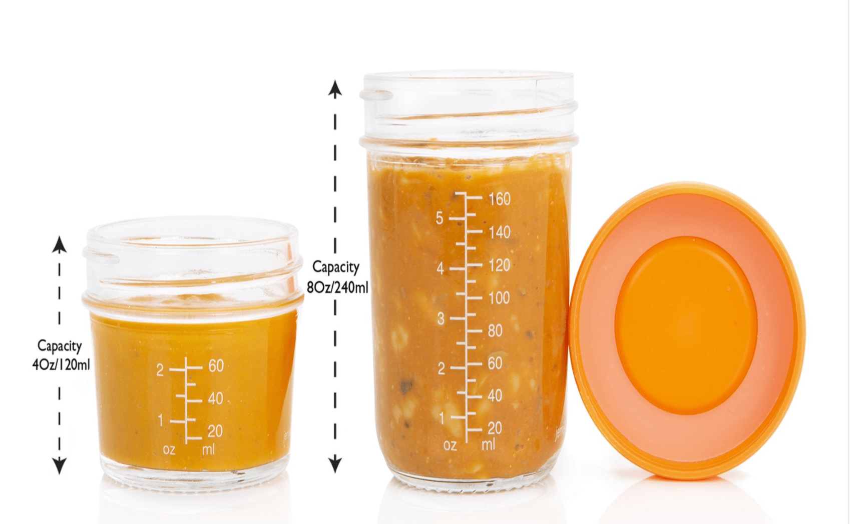 Set 4 contenedores Babyglass 240 ml + lápiz marcador