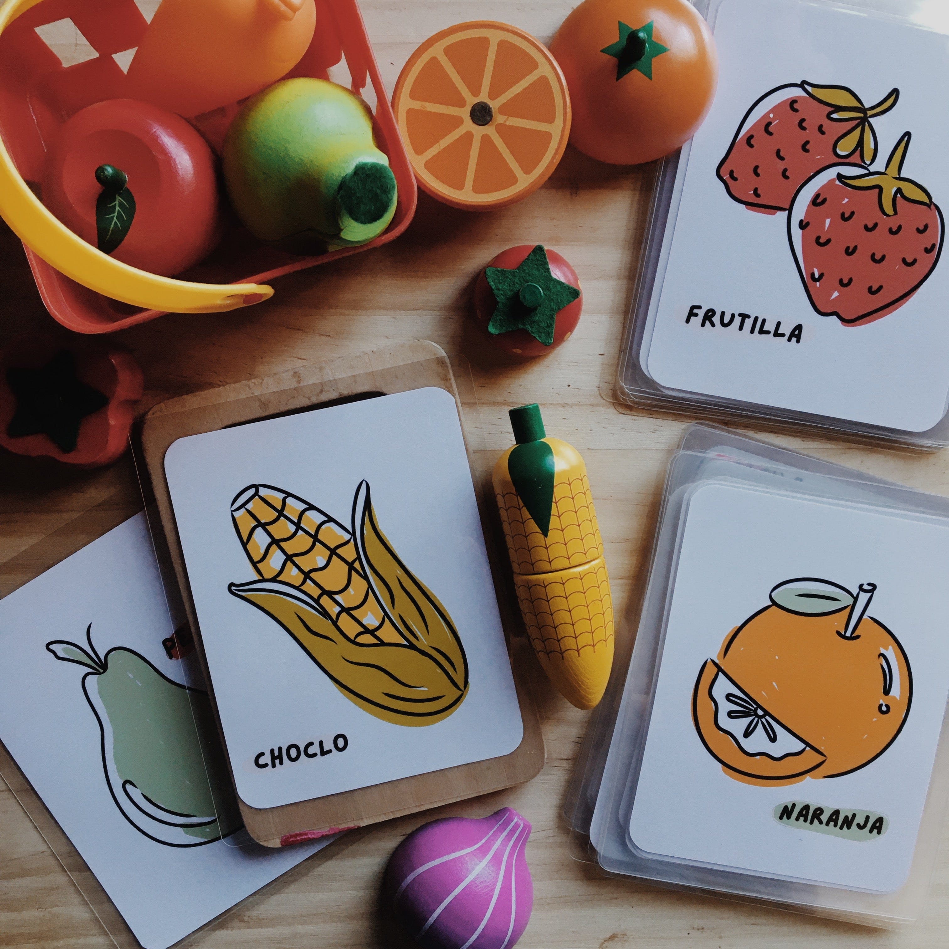 Pipocas Tarjetas de estimulación Frutas y verduras