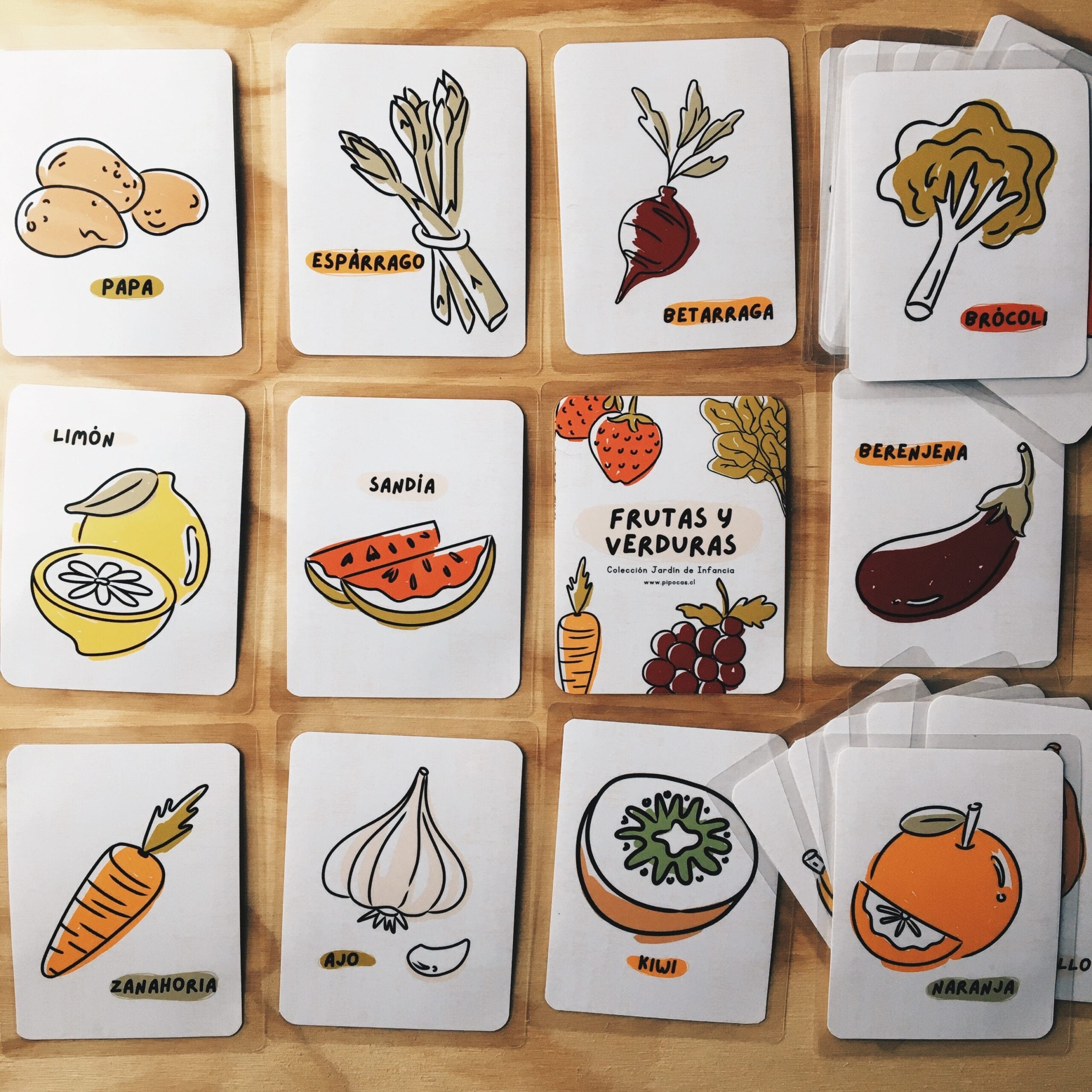 Tarjetas de estimulación Frutas y verduras
